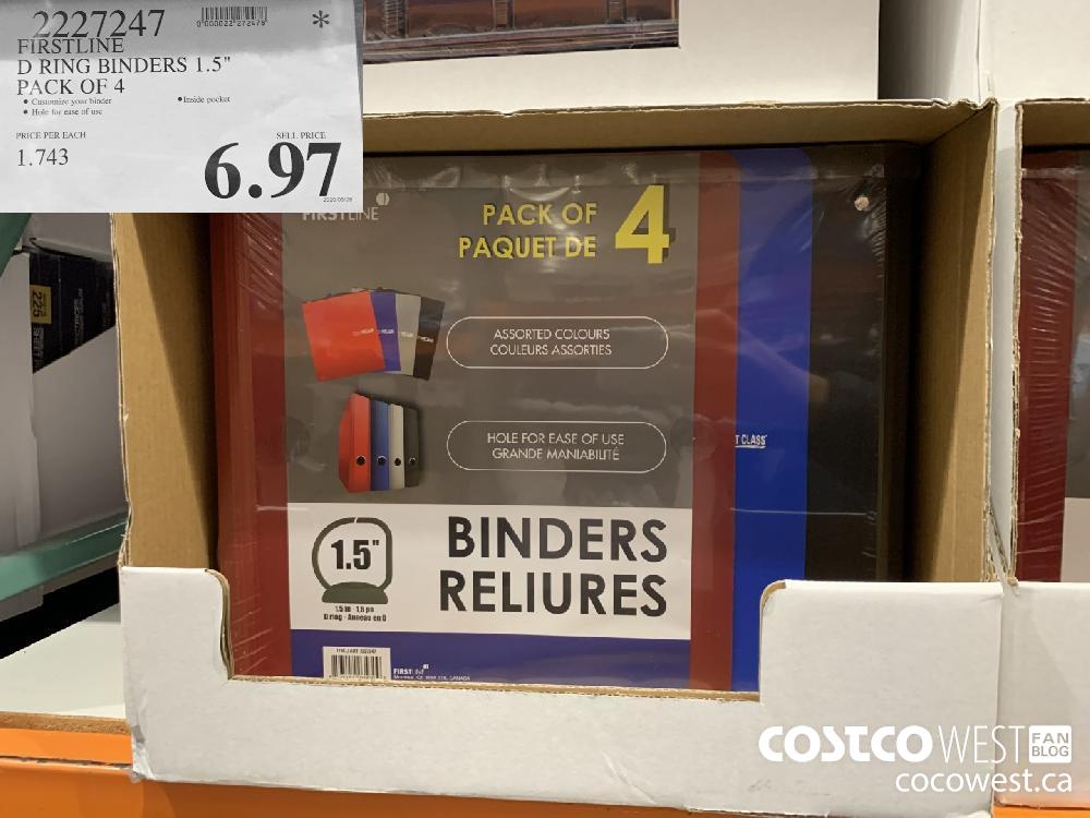 2227247 FIRSTLINE D RING BINDERS 1.5" PACK OF 4 6.97