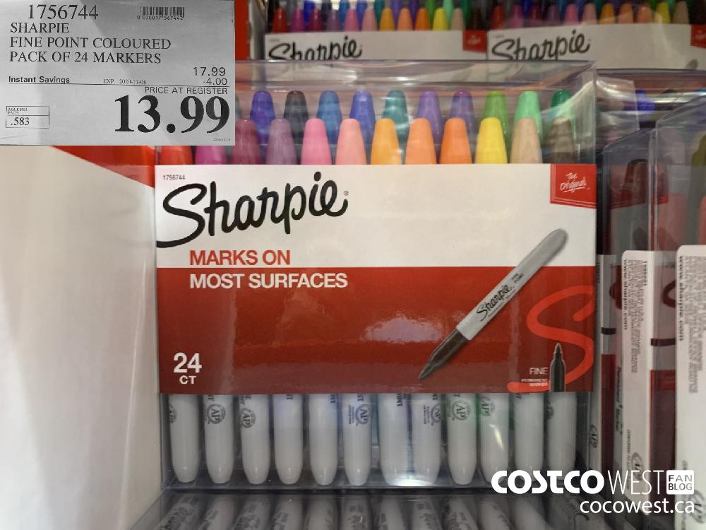 1756744 SHARPIE FINE POINT COLOURED PACK OF 24 MARKERS EXP. 2020-11-08 13.99