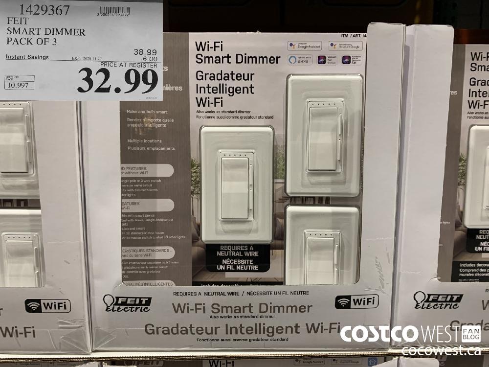 1429367 FEIT SMART DIMMER PACK OF 3 EXP. 2020-11-27 32.99