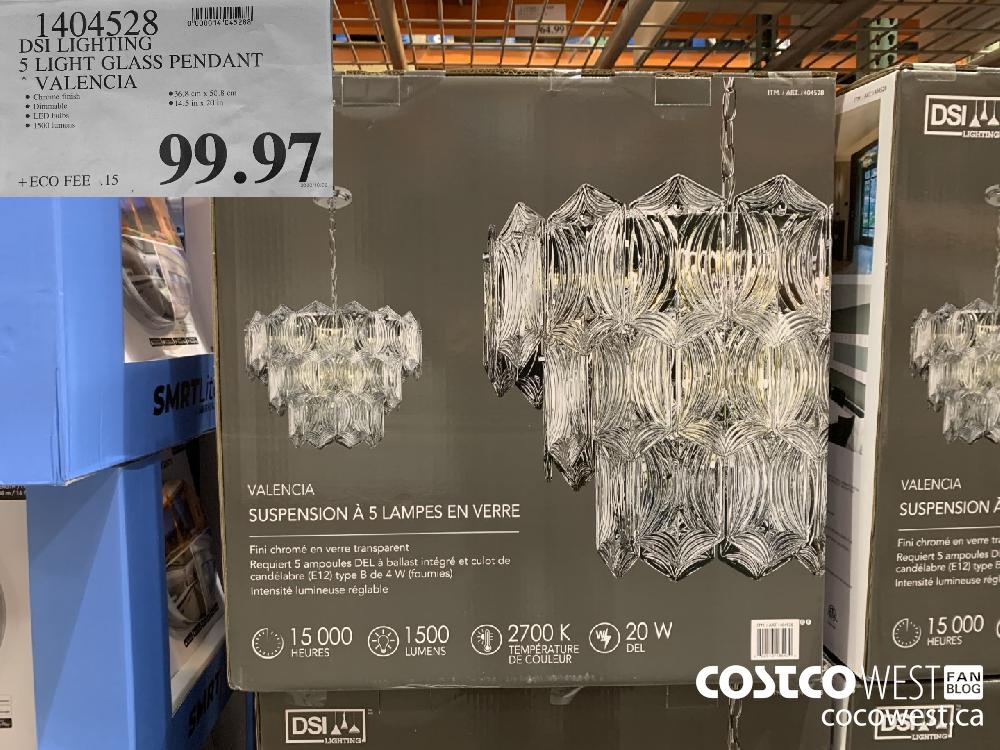 1404528 DSI LIGHTING 5 LIGHT GLASS PENDANT VALENCIA 99.97