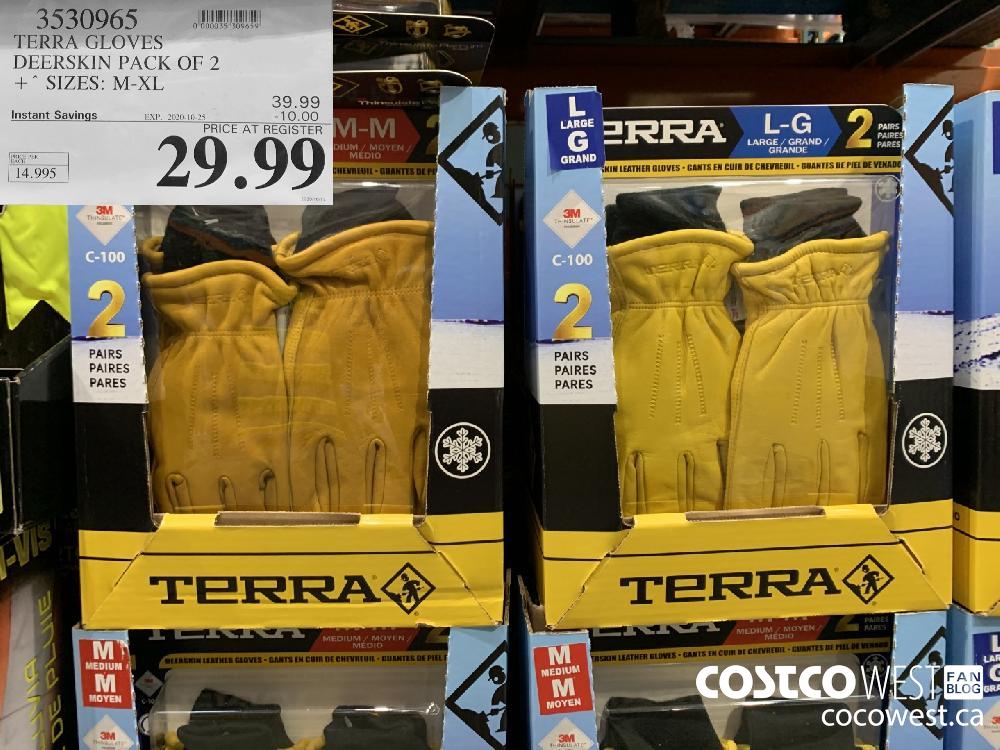 3530965 TERRA GLOVES DEERSKIN PACK OF 2 ° SIZES: M-XL 29.99