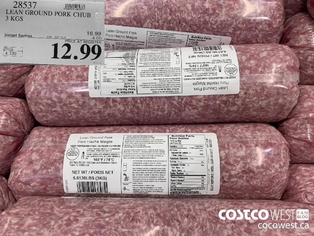 28537 LEAN GROUND PORK CHUB 3 KGS EXP. 2020-10-25 12.99