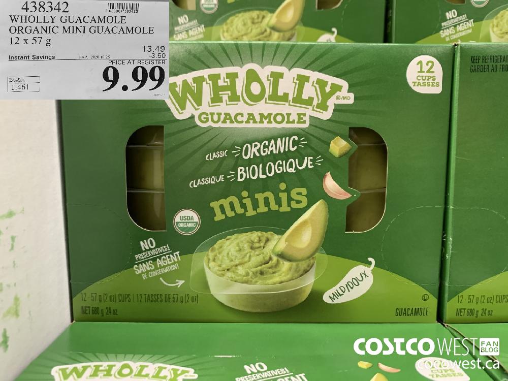 438342 WHOLLY GUACAMOLE ORGANIC MINI GUACAMOLE 12 x 57 g EXP. 2020-10-25 9.99