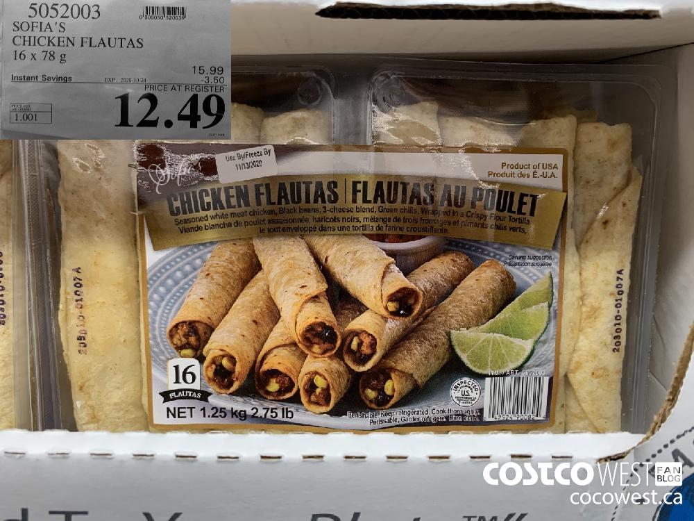 5052003 SOFIA'S CHICKEN FLAUTAS 16 x 78 g EXP. 2020-10-24 12.49