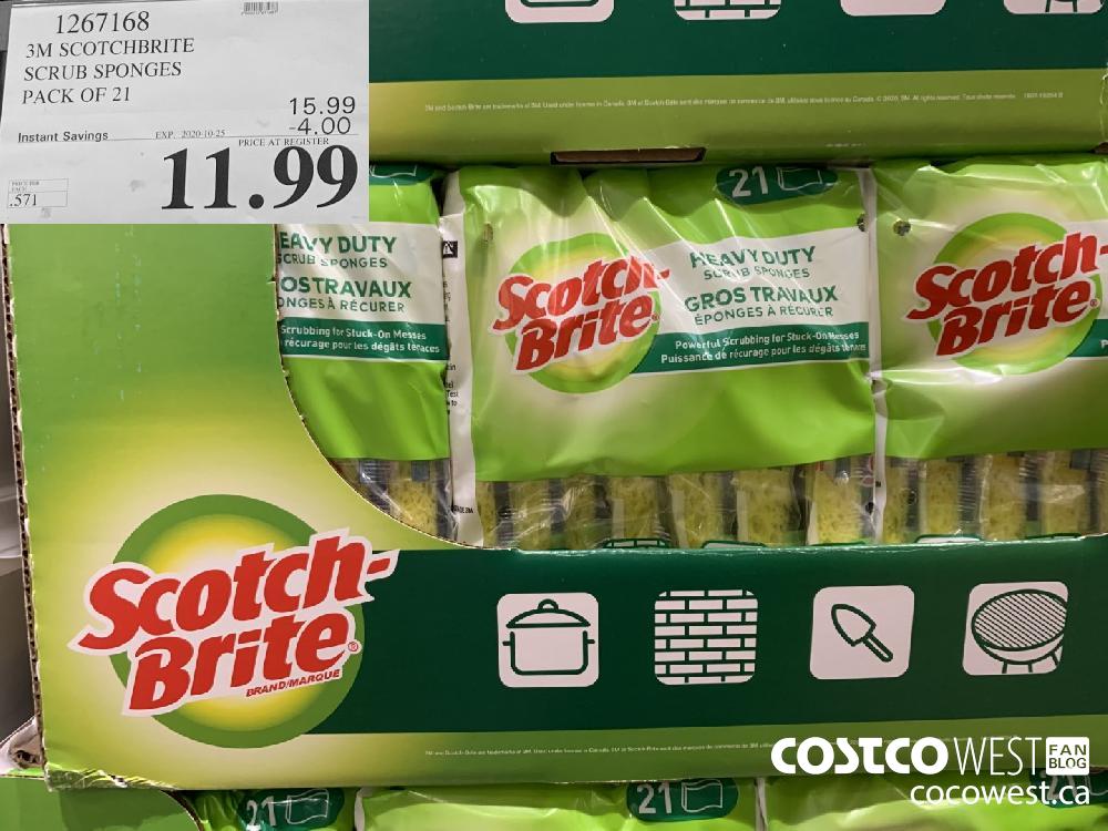 1267168 3M SCOTCHBRITE SCRUB SPONGES PACK OF 21 EXP. 2020-10-25 11.99