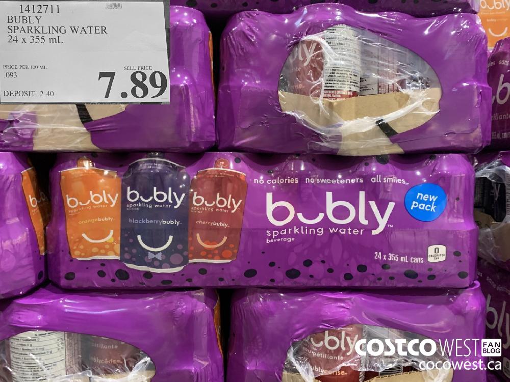 1412711 BUBLY SPARKLING WATER 24 x 355 mL 7.89