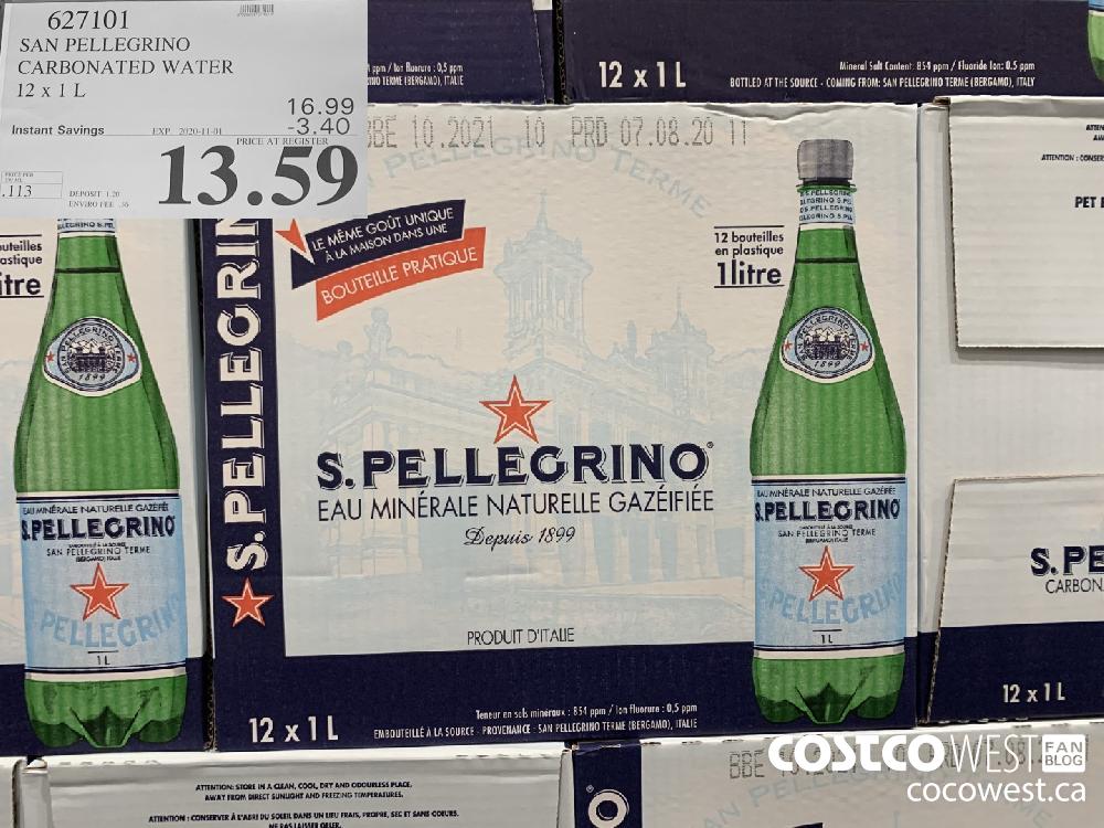 627101 SAN PELLEGRINO CARBONATED WATER 12 x 1 L EXP. 2020-11-01 13.59