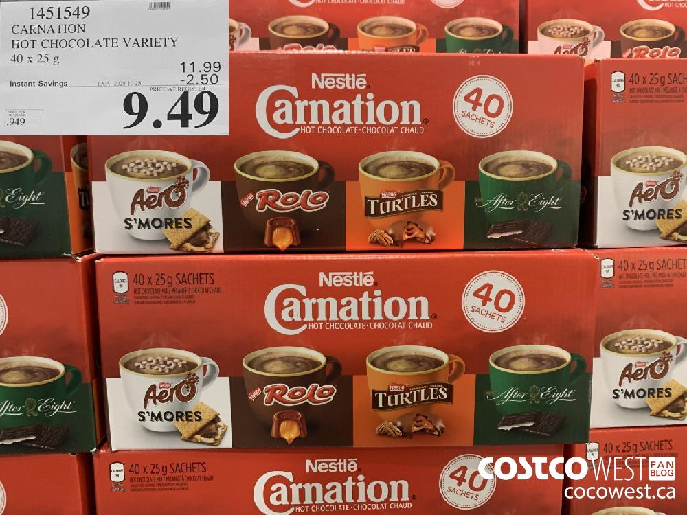 1451549 CARNATION HOT CHOCOLATE VARIETY 40 x 25g EXP. 2020-10-25 9.49