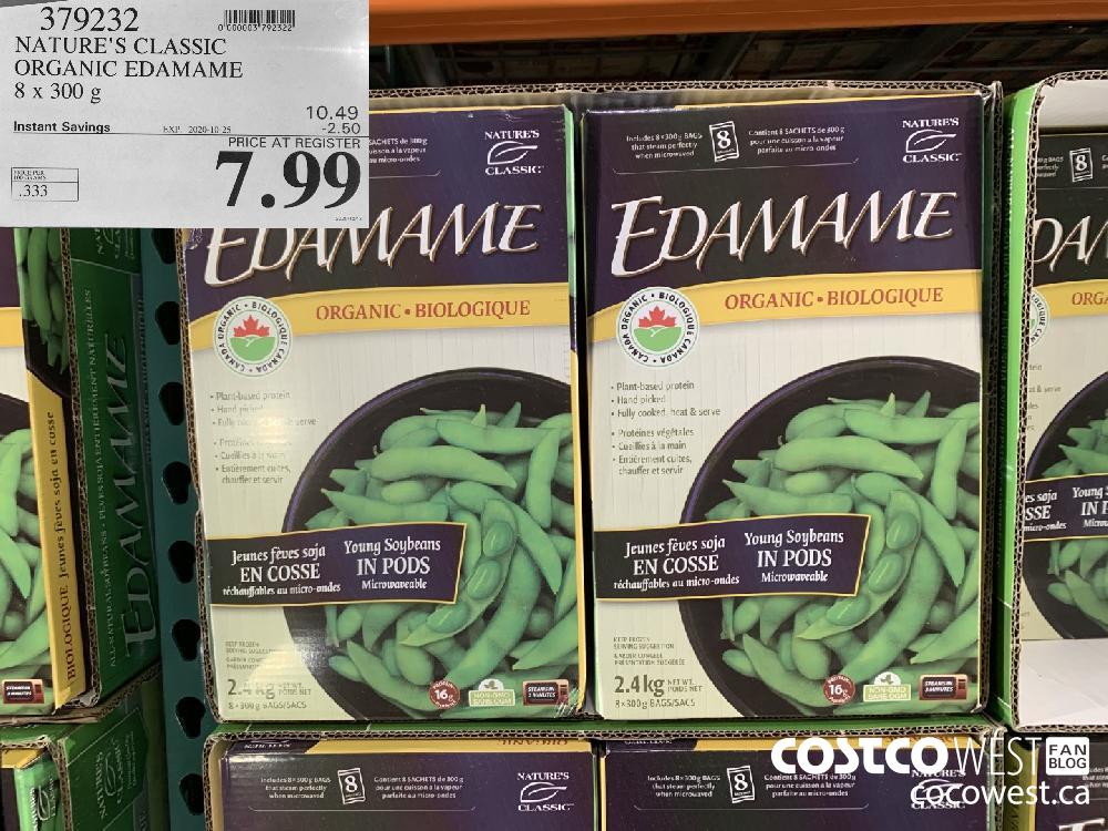 379232 NATURE'S CLASSIC ORGANIC EDAMAME 8 x 300 g EXP. 2020-10-25 7.99