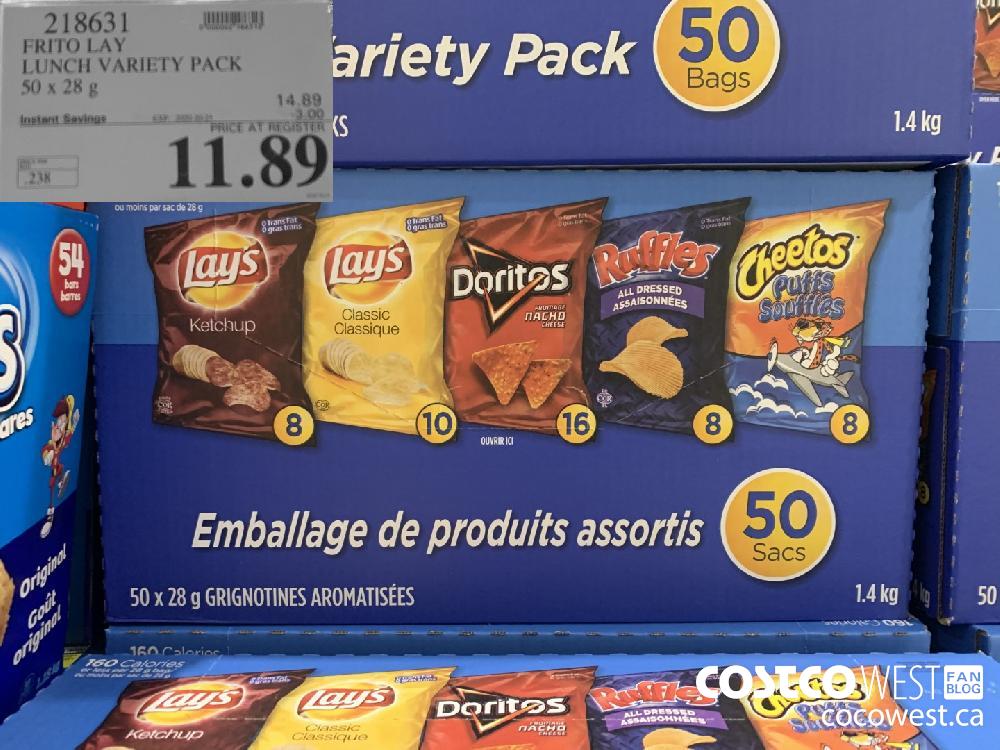 218631 FRITO LAY LUNCH VARIETY PACK 50 x 28 g EXP. 2020-10-25 11.89
