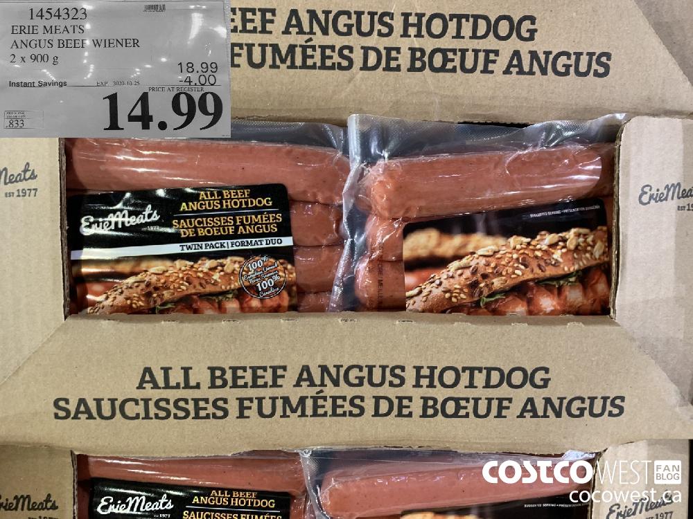 1454323 ERIE MEATS ANGUS BEEF WIENER 2 x 900 g EXP. 2020-10-25 14.99