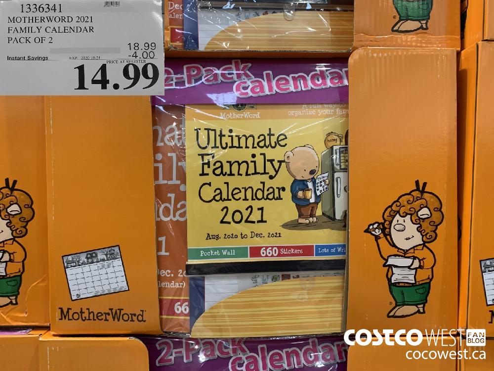 1336341 MOTHERWORD 2021 FAMILY CALENDAR PACK OF 2 EXP. 2020-10-24 14.99