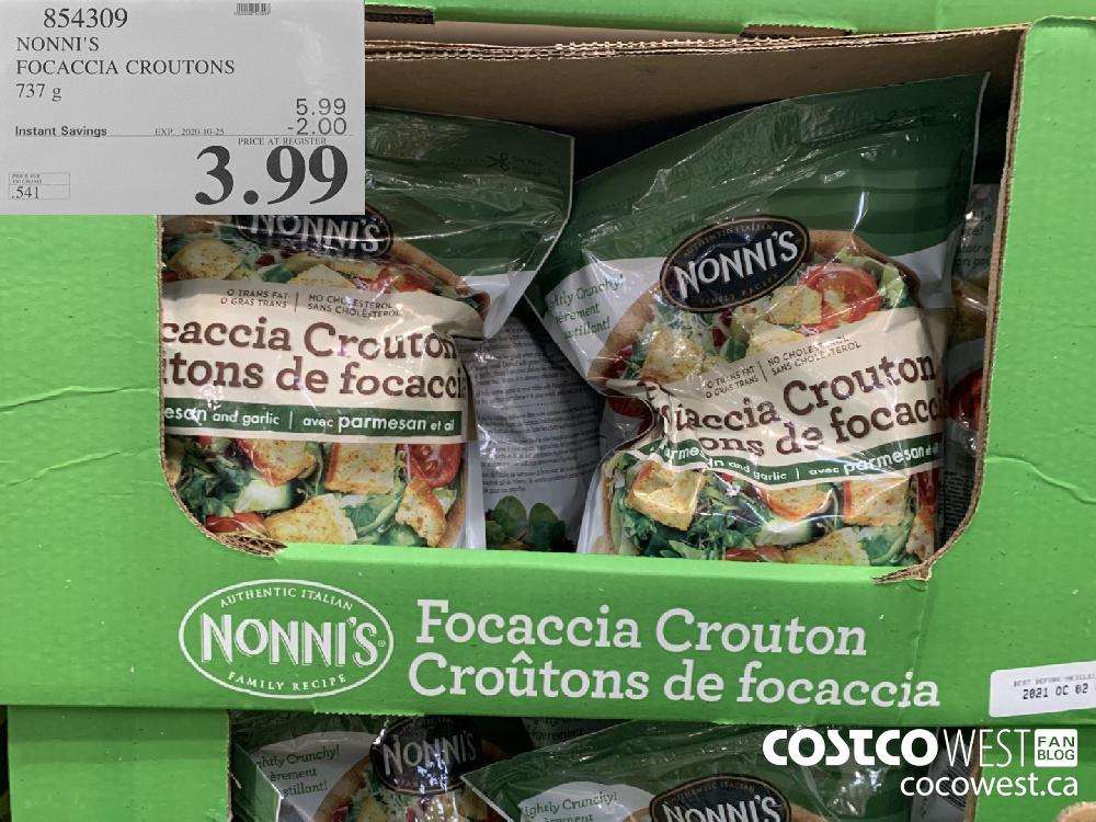 854309 NONNI'S FOCACCIA CROUTONS 737 g EXP. 2020-10-25 3.99