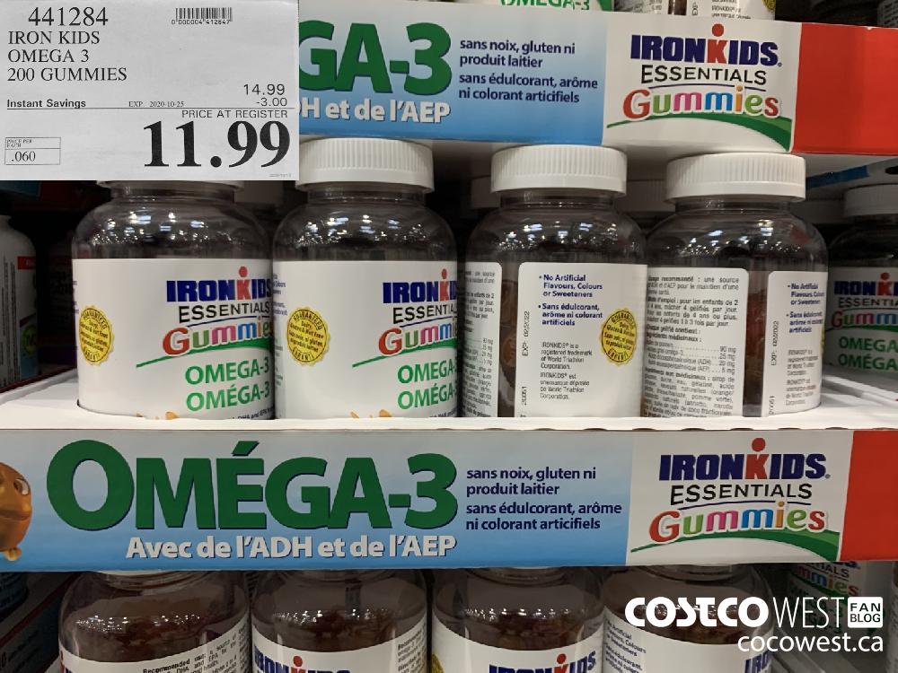 441284 IRON KIDS OMEGA 3 200 GUMMIES EXP. 2020-10-25 11.99