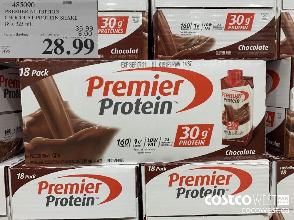 485090 PREMIER NUTRITION CHOCOLAT PROTEIN SHAKE 18x 325 mL EXP. 2020-10-25 28.99