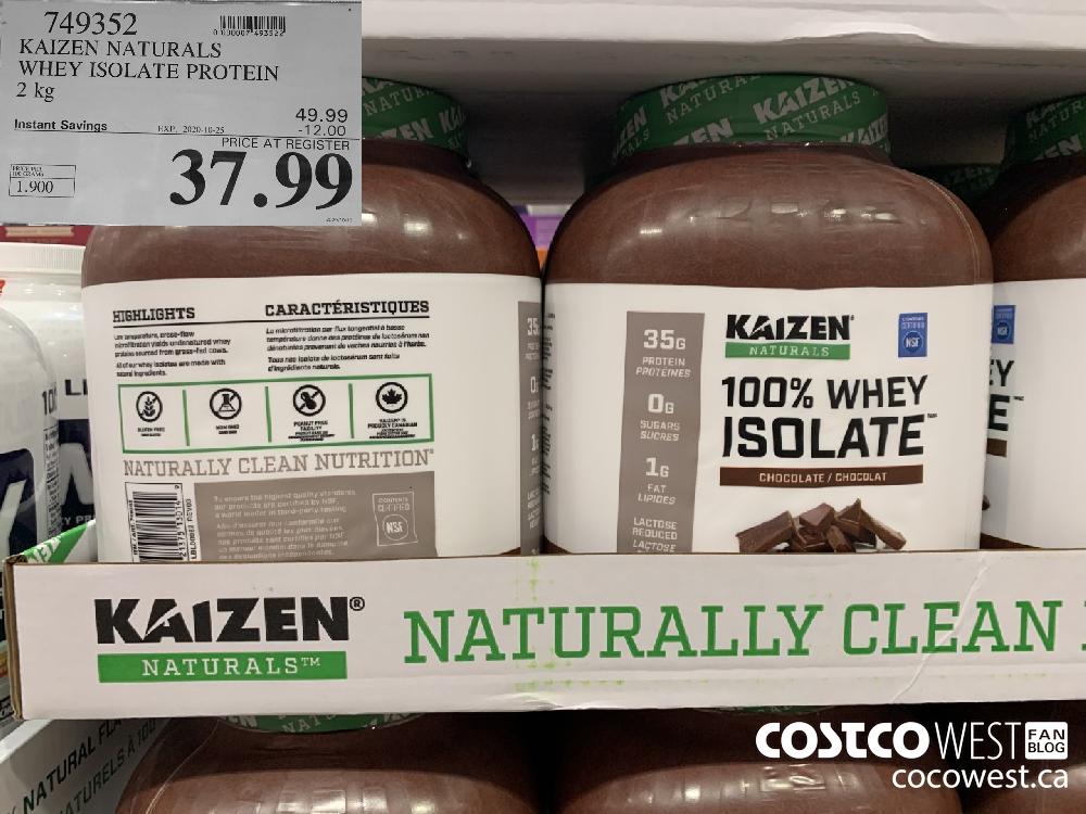 749352 KAIZEN NATURALS WHEY ISOLATE PROTEIN 2kg EXP. 2020-10-25 37.99