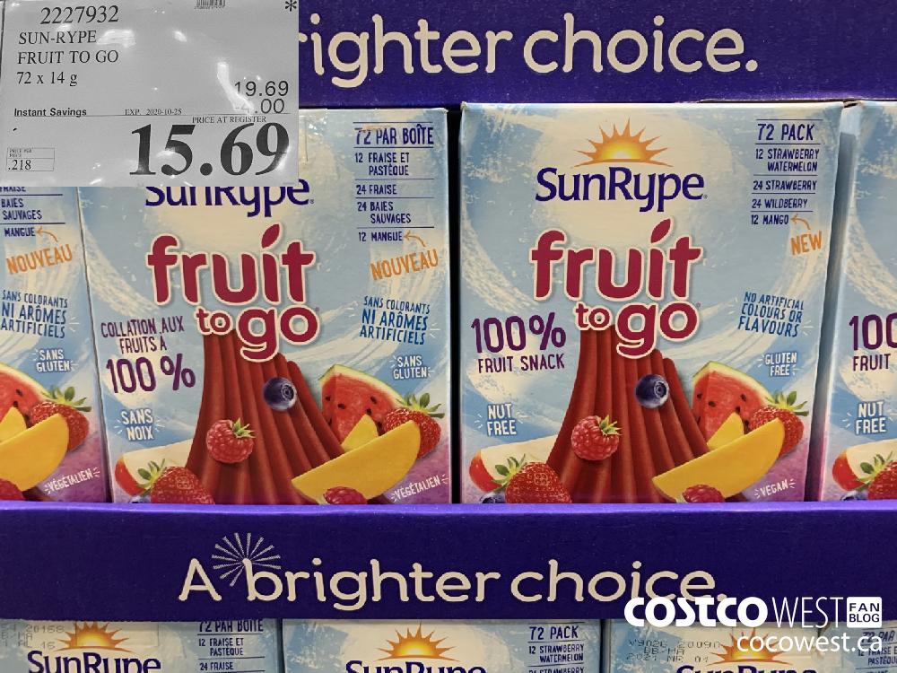 2227932 SUN-RYPE FRUIT TO GO EXP. 2020-10-25 15.69