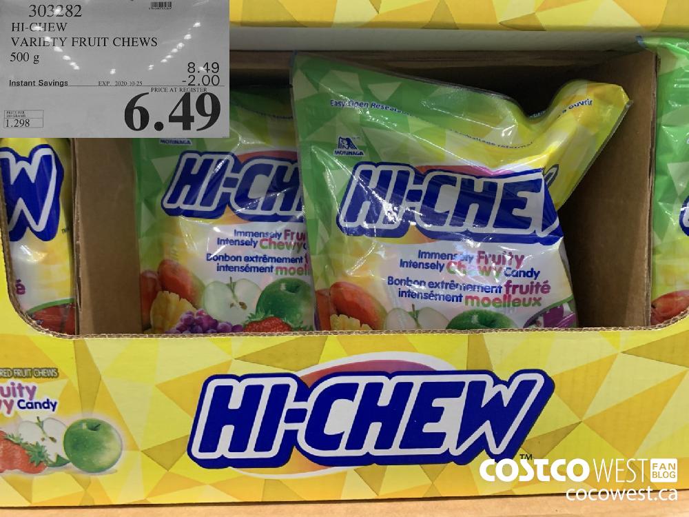 302782 HI-CHEW VARIETY FRUIT CHEWS 500 g EXP. 2020-10-25 6.49