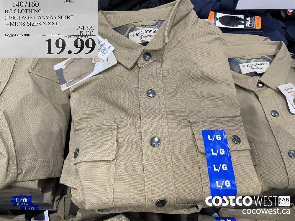 1407160 BC CLOTHING HERITAGE CANVAS SHIRT MENS SIZES S-XXL EXP. 2020-11-08 $19.99