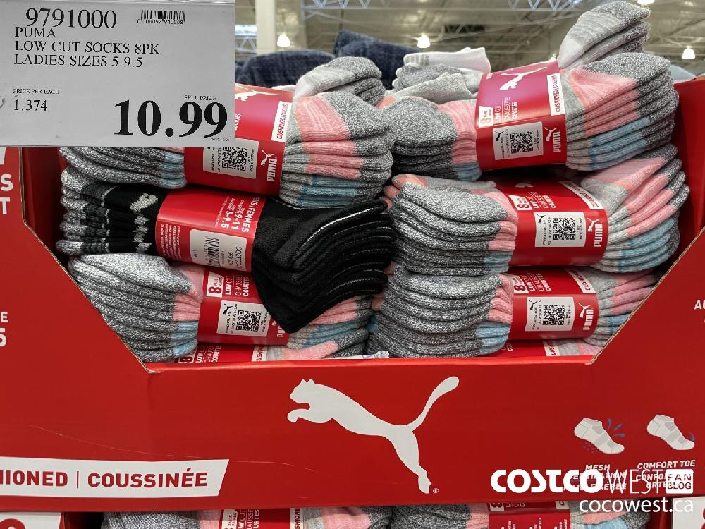 9791000 PUMA LOW CUT SOCKS 8PK LADIES SIZES 5-9.5 $10.99