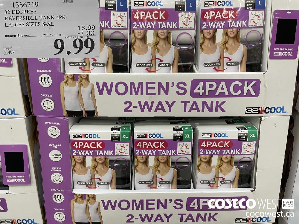 1386719 32 DEGREES REVERSIBLE TANK 4PK LADIES SIZES S-XL EXP. 2020-11-01 $9.99