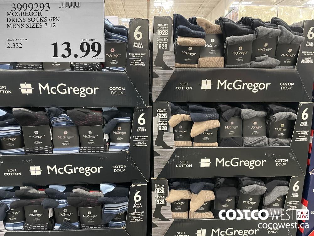 3999293 MCGREGOR DRESS SOCKS 6PK MENS SIZES 7-12 $13.99