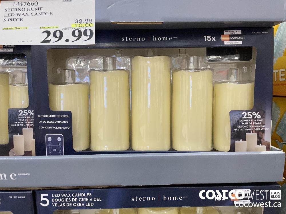 1447660 STERNO HOME LED WAX CANDLE 5 PIECE EXP. 2020-11-08 $29.99