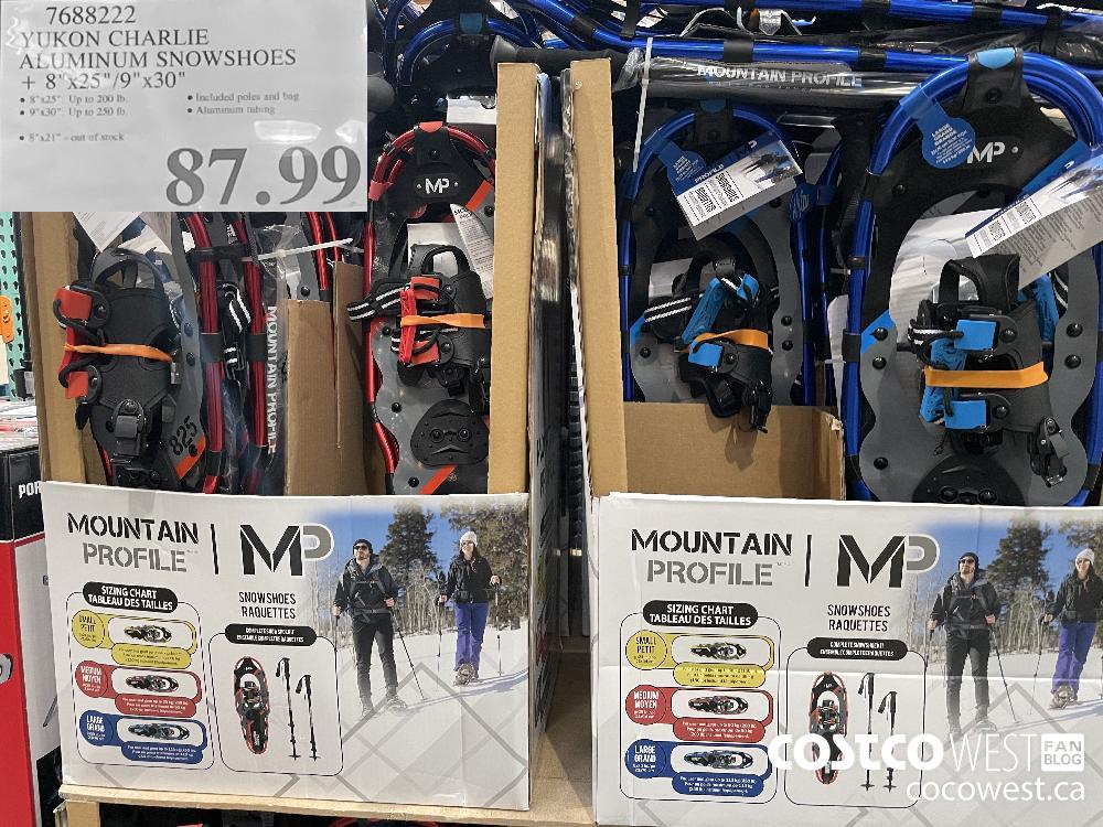 7688222 YUKON CHARLIE ALUMINUM SNOWSHOES 8"x25"/9"x30° $87.99