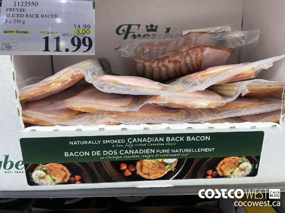 1123550 FREYBE SLICED BACK BACON 3 x 250 5 EXP. 2020-11-01 $11.99