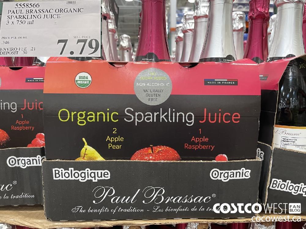 5558566 PAUL BRASSAC ORGANIC SPARKLING JUICE 3 x 750 ml $7.79