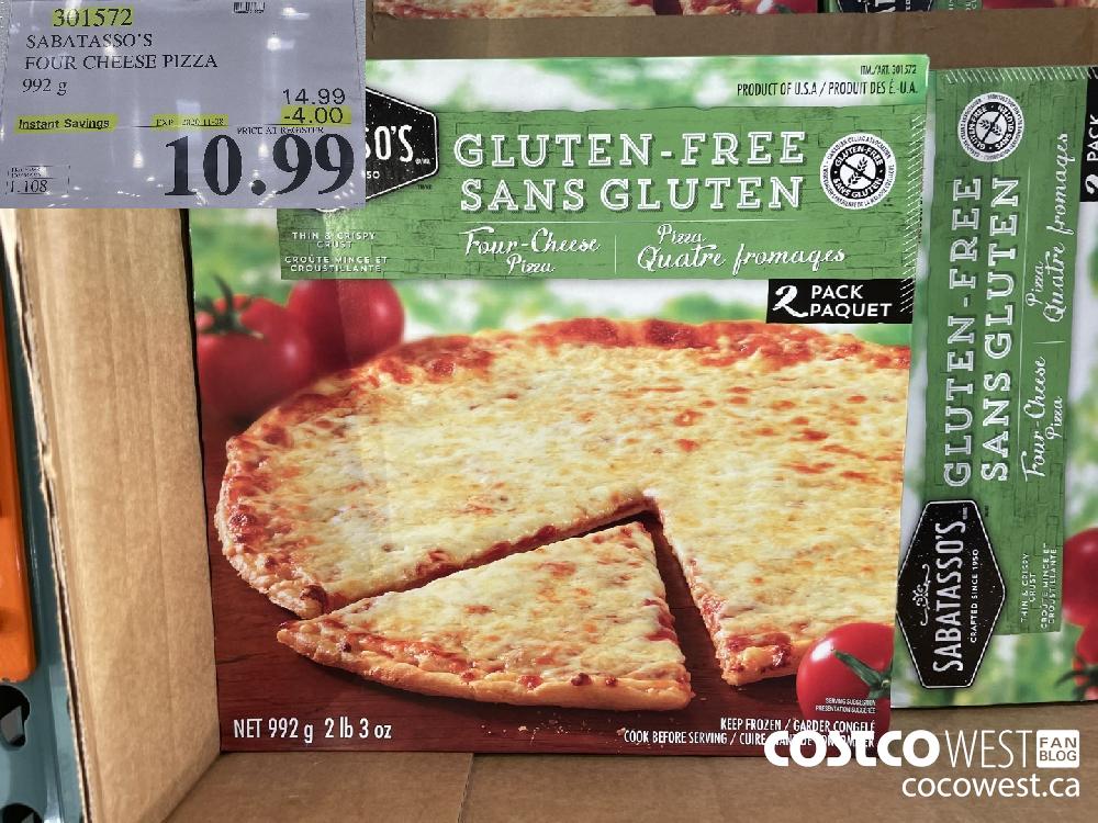 301572 SABATASSO'S FOUR CHEESE PIZZA 992 g EXP. 2020-11-08 $10.99