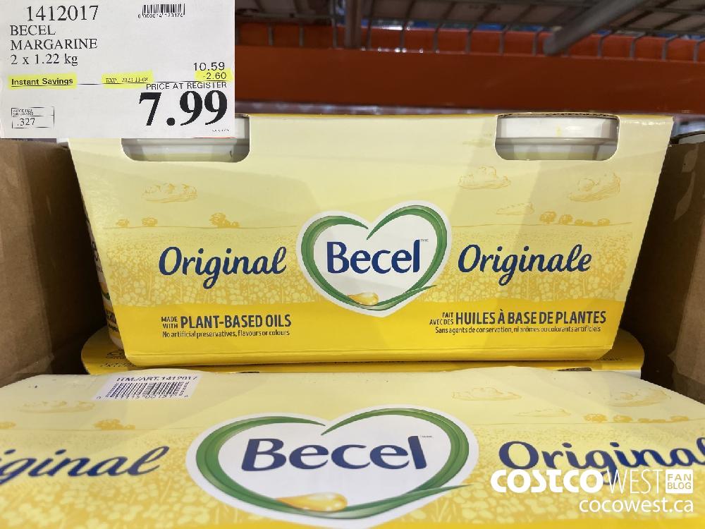 1412017 BECEL MARGARINE 2 x 1.22 kg EXP. 2020-11-08 $7.99