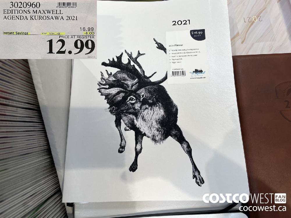 3020960 EDITIONS MAXWELL AGENDA KUROSAWA 2021 EXP. 2020-11-08 $12.99
