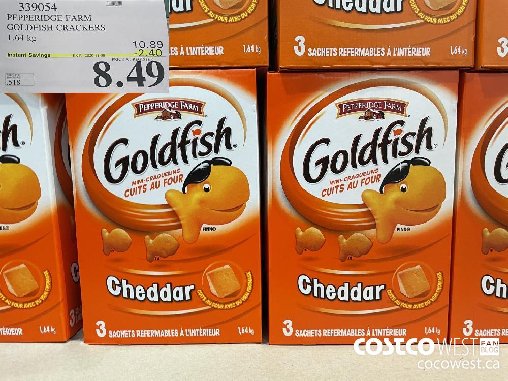 339054 PEPPERIDGE FARM ; GOLDFISH CRACKERS 1.64 kg EXP. 2020-11-08 $8.49