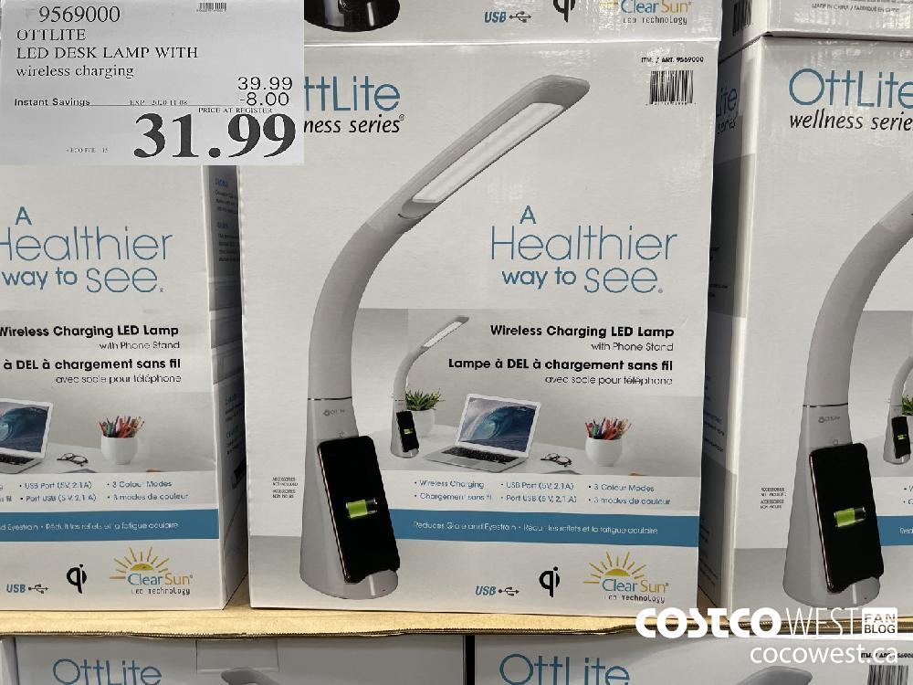 9569000 OPTLITE LED DESK LAMP WITH wireless charging EXP. 2020-11-08 $31.99