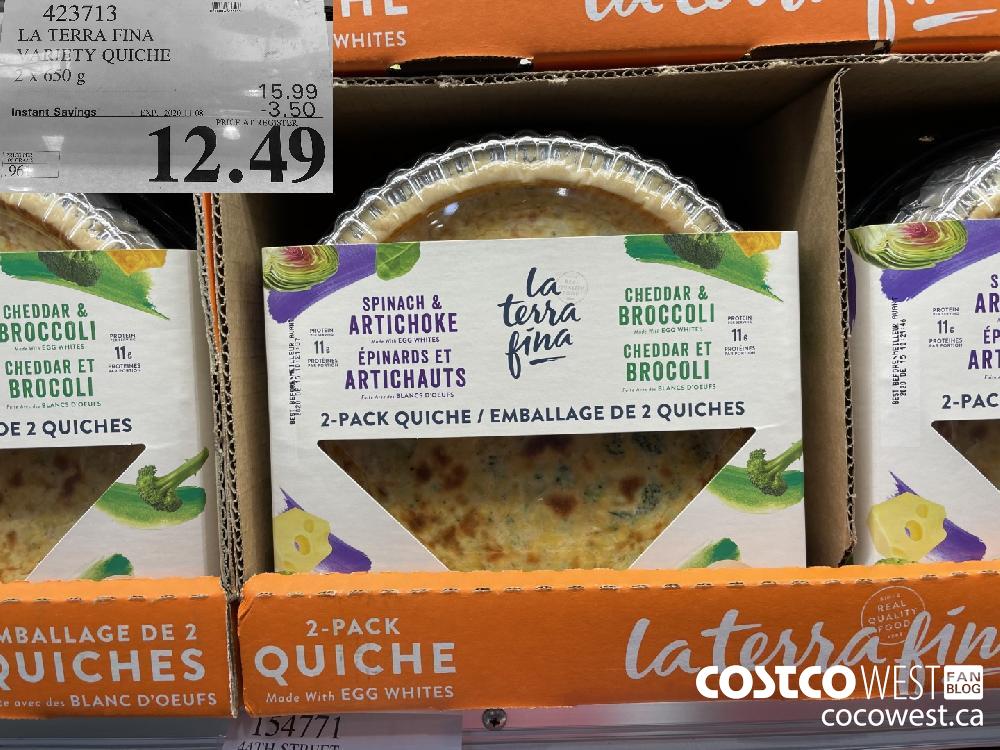 423713 LA TERRA FINA VARIETY QUICHE 2 x 650 g EXP. 2020-11-08 $12.49