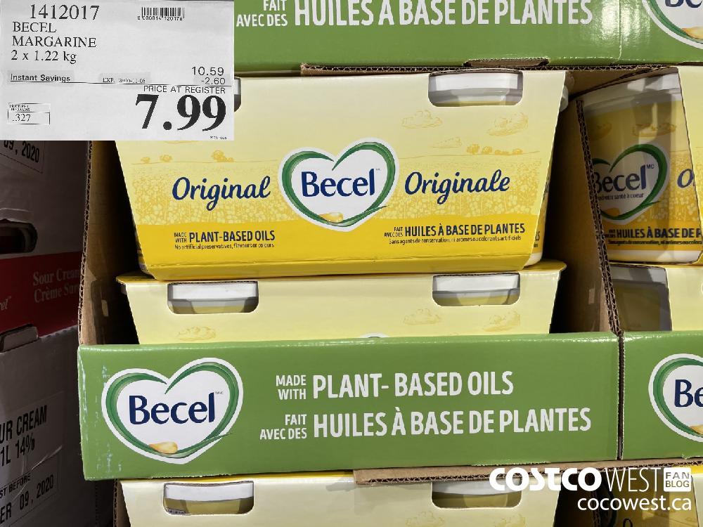 1412017 BECEL MARGARINE 2 x 1.22 kg EXP. 2020-11-08 $7.99