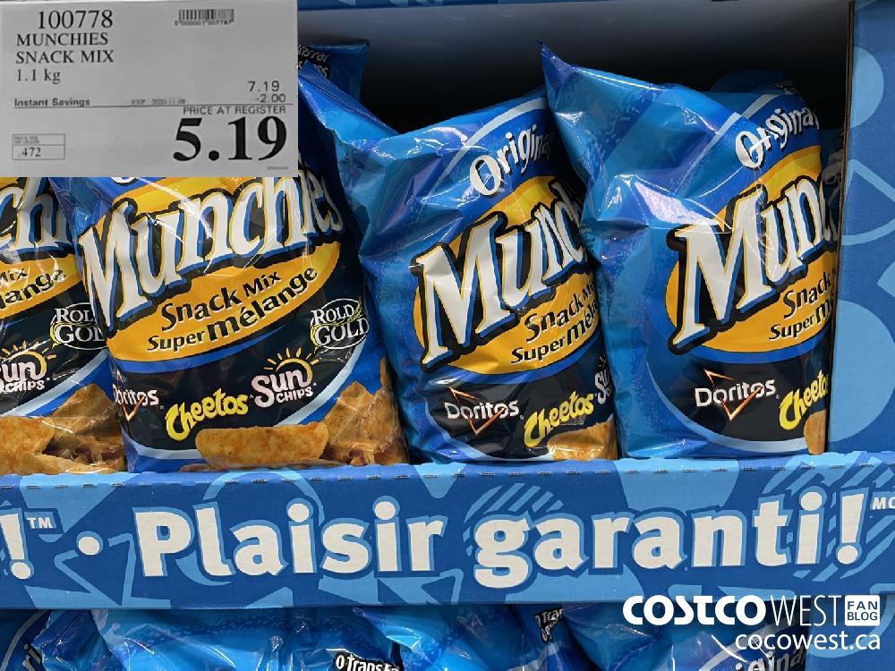 100778 MUNCHIES SNACK MIX 1.1 kg EXP. 2020-11-08 $5.19