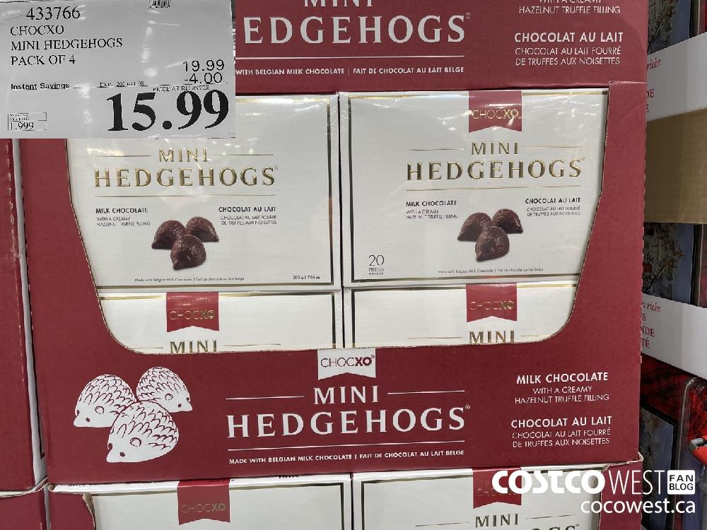 433766 CHOCXO MINI HEDGEHOGS PACK OF 4 EXP. 2020-11-08 $15.99