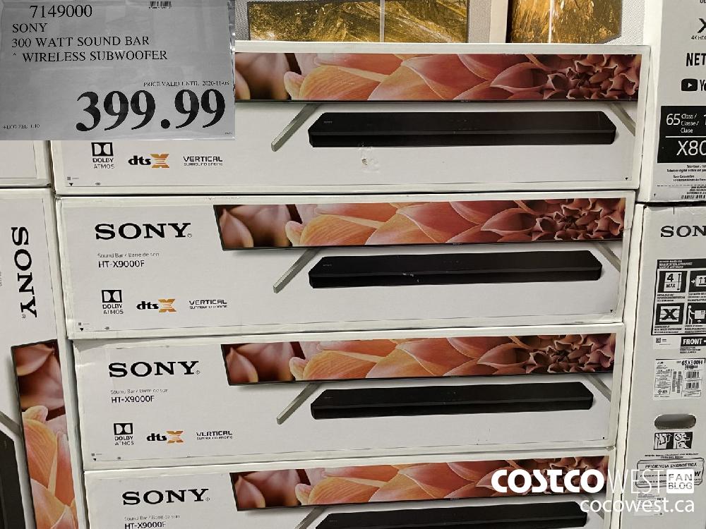 71449000 SONY 300 WATT SOUND BAR WIRELESS SUBWOOFER PRICE VALID UNTIL 2020-11-08 $399.99