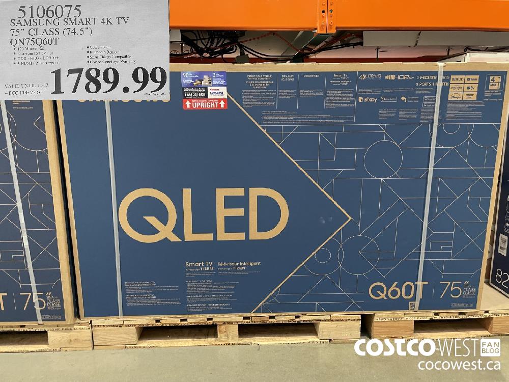 5106075 SAMSUNG SMART 4K TV 75" CLASS (74.5") QN75Q60T $1789.99