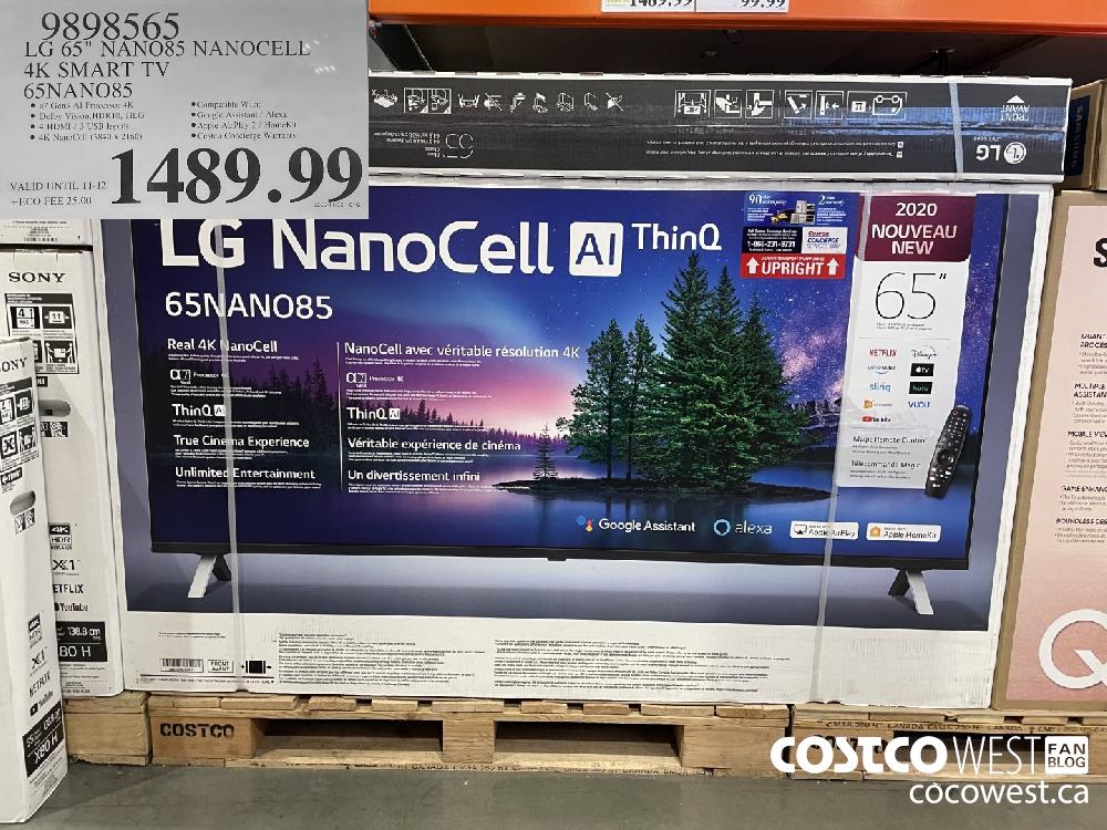 9898565 LG 65" NANO85 NANOCELL 4K SMART TV 65NANO85 $1489.99