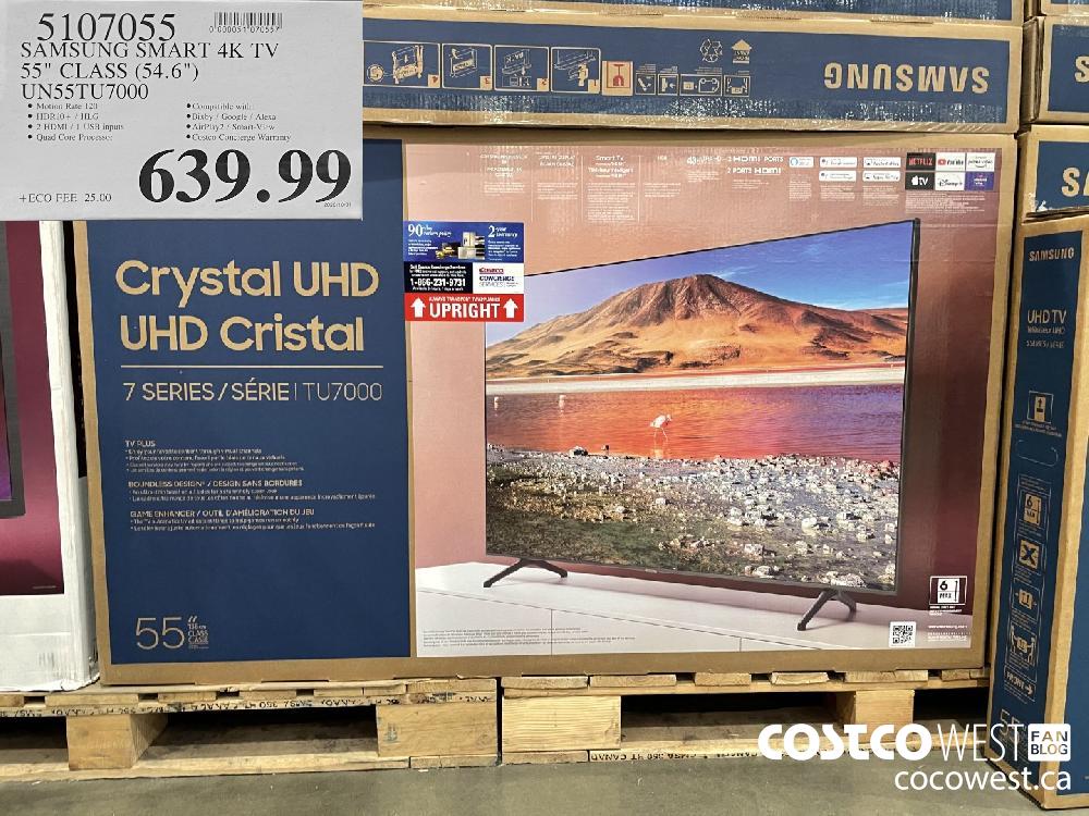 5107055 SAMSUNG SMART 4K TV 558 CLASS (54.6") UNS55TU7000 $639.99