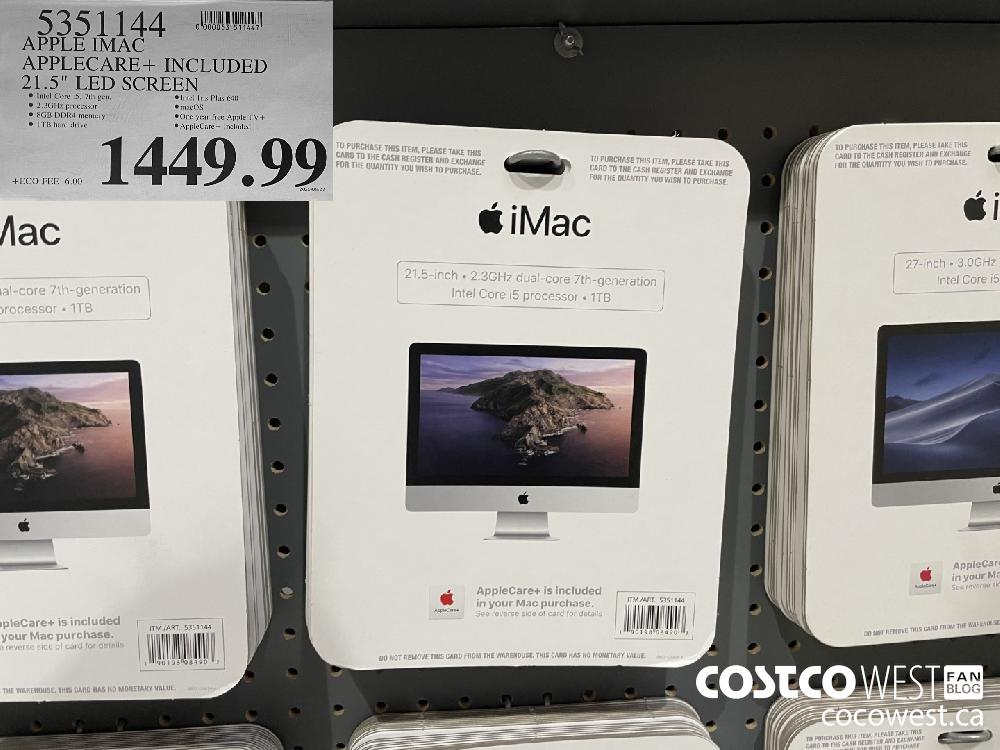 5351144 APPLE IMAC APPLECARE INCLUDED 21. 5" LED SCREEN $1449.99