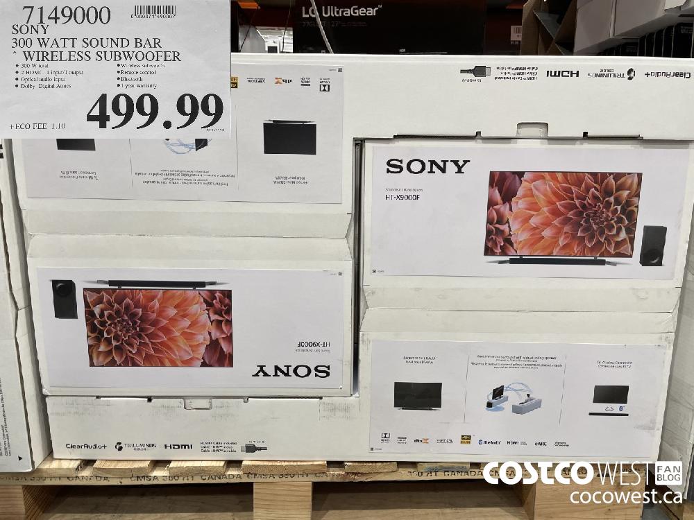 7149000 SONY 300 WATT SOUND BAR “ WIRELESS SUBWOOFER $499.99