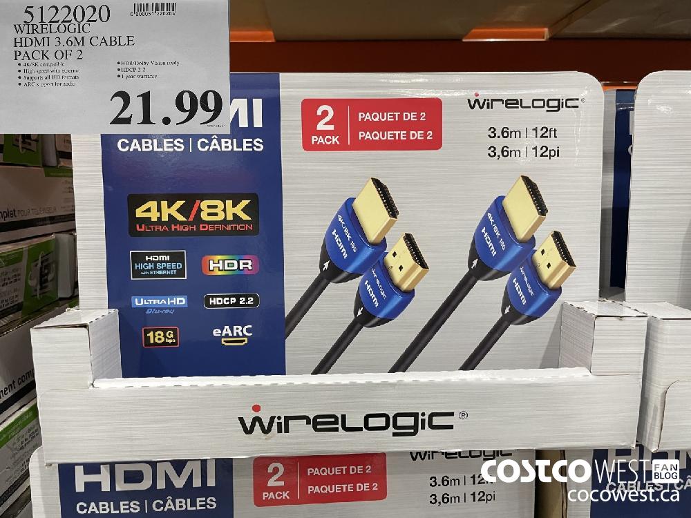 5122020 WIRELOGIC HDMI 3.6M CABLE PACK OF 2 $21.99