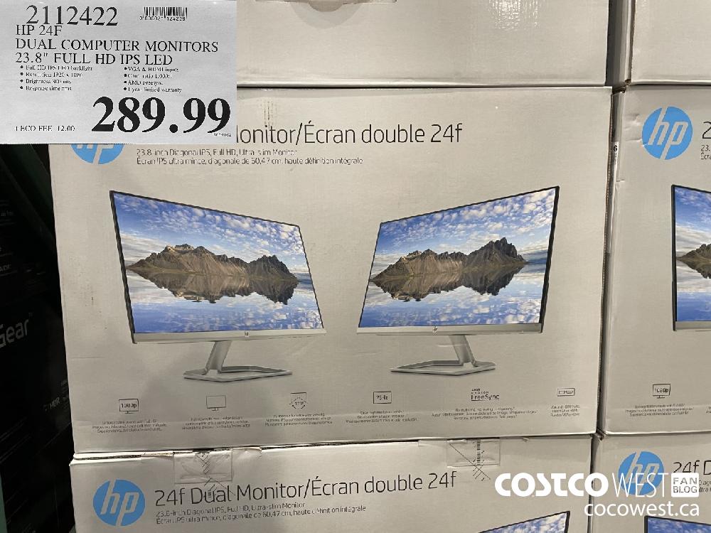 2112422 HP 24F DUAL COMPUTER MONITORS 23.8" FULL HD IPS LED $289.99