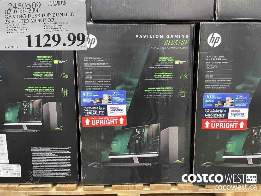 2450509 HP TGO01-1509P GAMING DESKTOP BUNDLE 23.8" FHD MONITOR $1129.99
