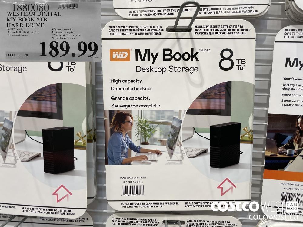 1880080 WESTERN DIGITAL MY BOOK 8TB HARD DRIVE $189.99