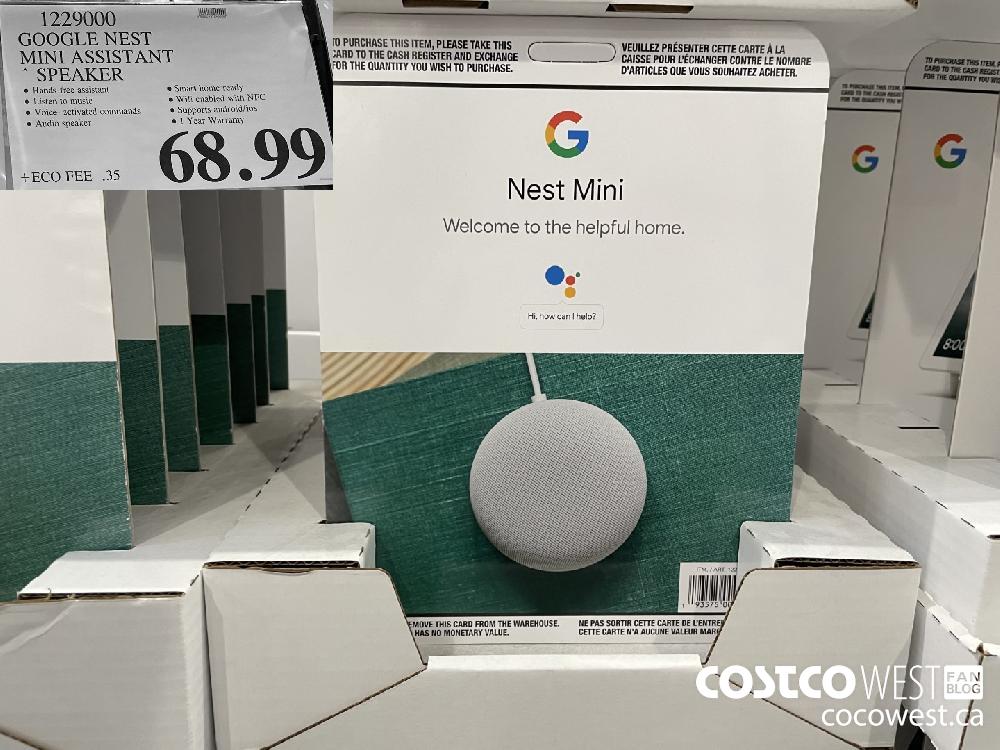 1229000 GOOGLE NEST MINI ASSISTANT * SPEAKER $68.99